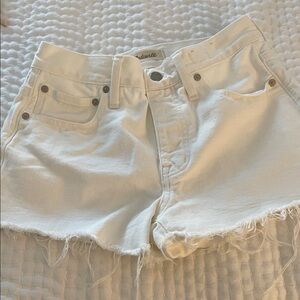 Madewell Off-White Frayed Jean Shorts
